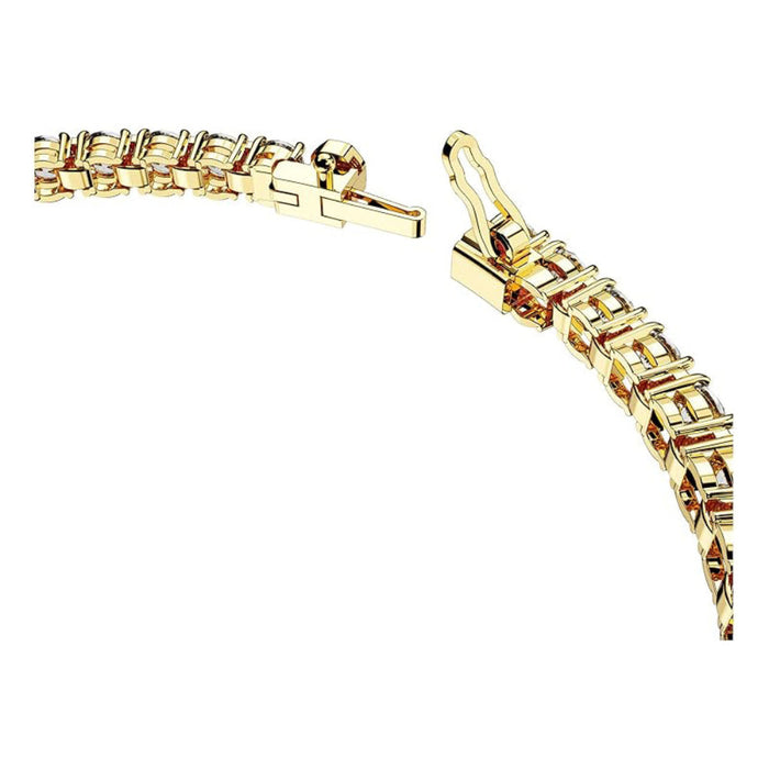 Swarovski Women's Clear Gold-Tone Finished Round Cut Matrix Tennis Bracelet - 5657662