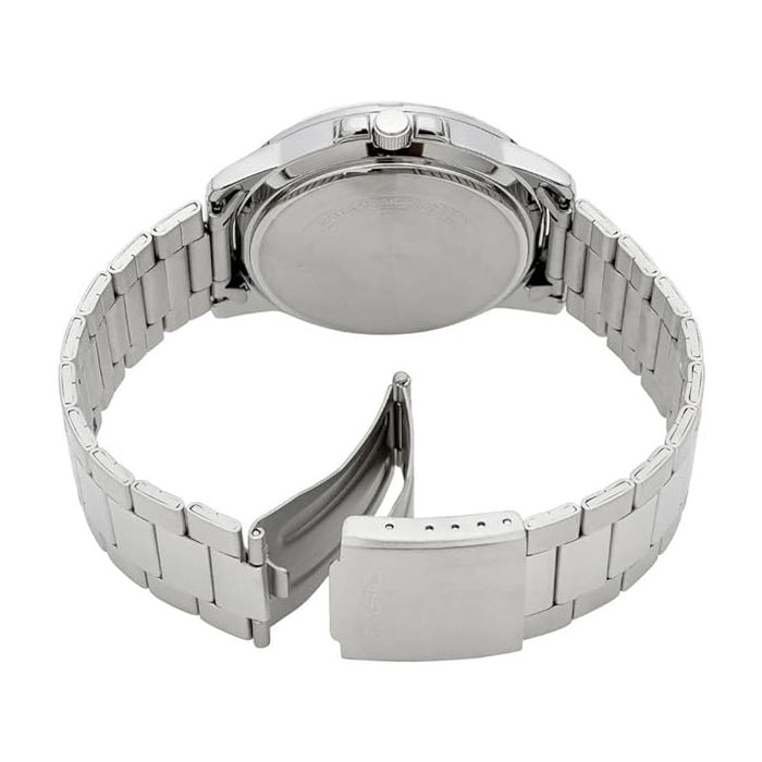 Casio Men's Black dial Silver Band Analog Quartz Watch - MTP-VD01D-1CVUDF