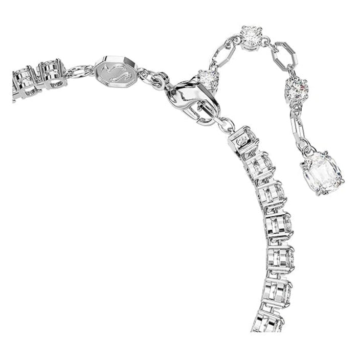 Swarovski Women's Green And Clear Mixed-Cut Stones In A Rhodium Finished Setting Matrix Tennis Bracelet - 5666422