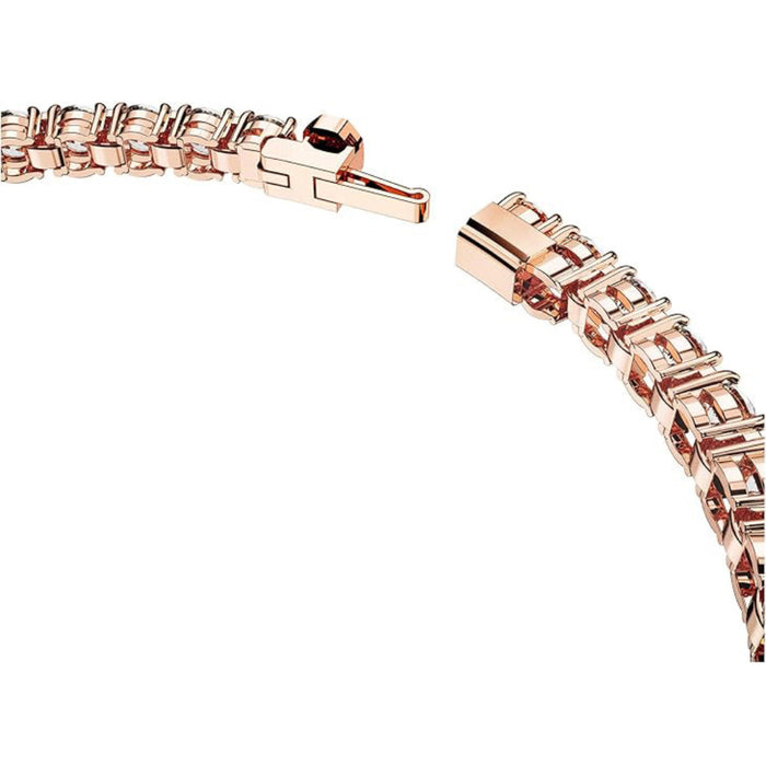 Swarovski Women's Clear Rose Gold-Tone Finished Round Cut Crystals Large Matrix Tennis Bracelet - 5657661
