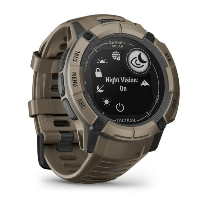 Garmin Instinct 2X Coyote Tan Tactical Edition Built-in Flashlight Solar Charging Capability Rugged GPS Smartwatch - 010-02805-12