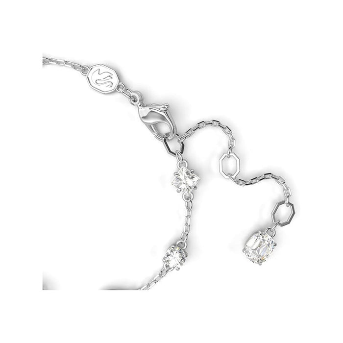 Swarovski Women's Clear Mixed-Cut Stones in a Scattered Design on a Rhodium Finished Chain Mesmera Bracelet - 5661530