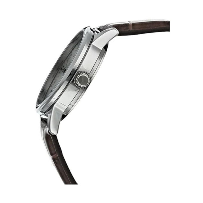 Casio Men's Silver dial Brown Band Analog Quartz Watch - MTP-V002L-7B2UDF