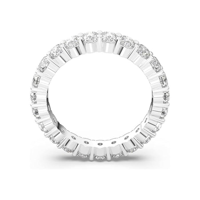 Swarovski Part of the Vittore Collection Women's Clear circle-cut Swarovski Crystals on a Rhodium Finish Setting Size 7 Vittore XL Ring - 5237742