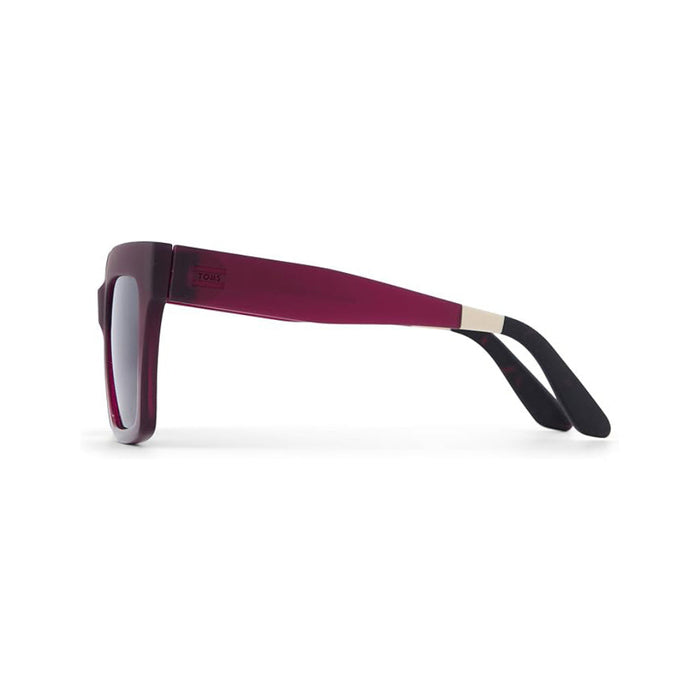 TOMS Women's Matte-Shiny Midnight Plum Crystal Fade Frame Dark Grey Lens Adelaide Square Sunglasses - 10021681