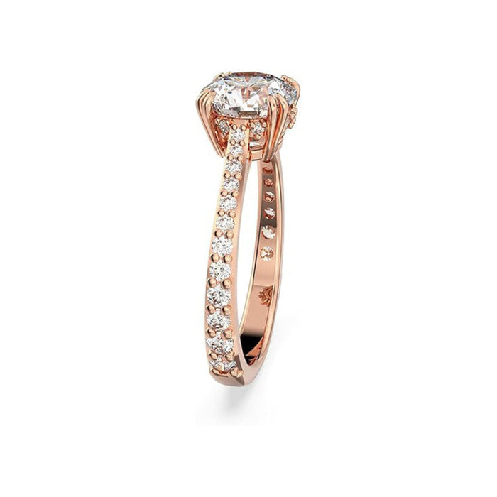 Swarovski Women's  White Crystals On A Rose Gold-Tone Finish Setting Size 8 Stilla Ring - 5642645