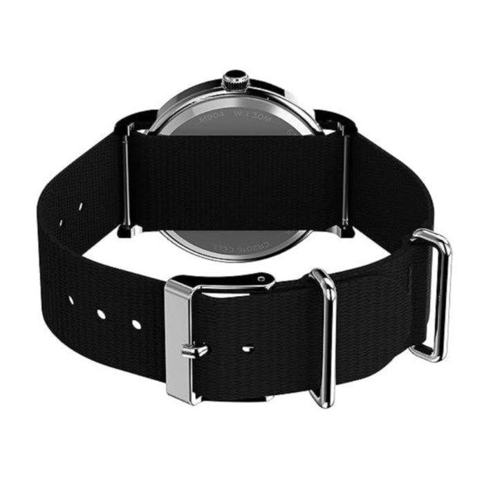 Timex Unisex White Dial Black Band Analog Quartz Watch - TW2V29800