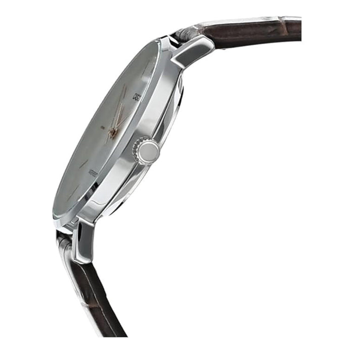 Casio Men's Silver Dial Brown Leather Band Analog Japanese Quartz Watch - MTP-VT01L-7B2UDF