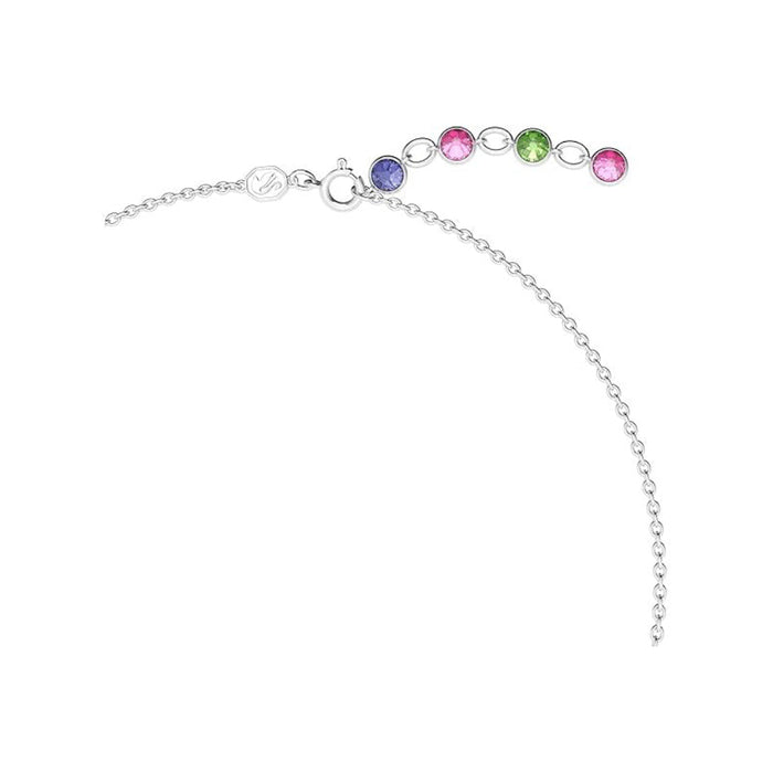 Swarovski Part of the Gema Collection Women's Pink Crystals on a Rhodium Finished Setting Gema Flower Necklace - 5658398