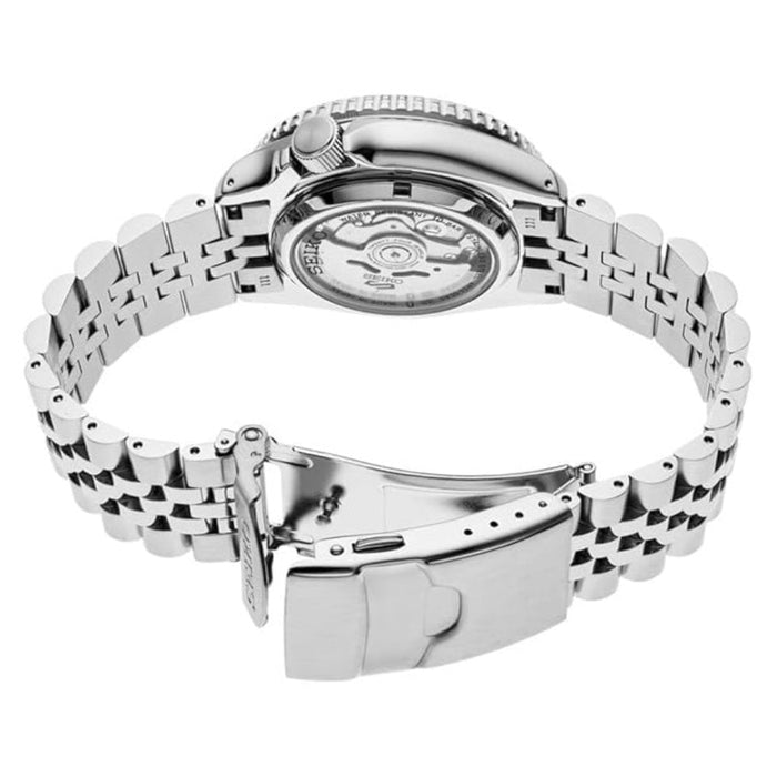 Seiko Men's Black Dial Gray Stainless Steel Band Mechanical Watch - SSK021