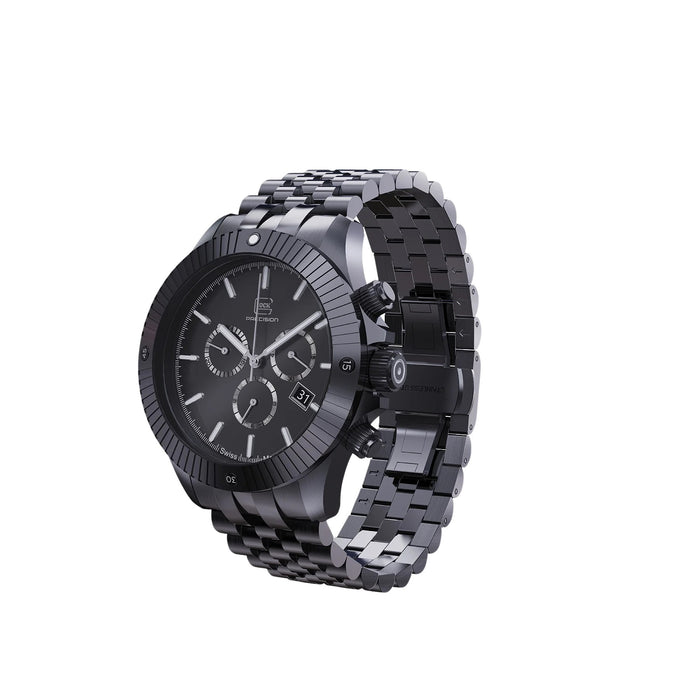 Glock Unisex Black Dial Gray stainless steel Band Chronograph Swiss Quartz Watch - GW-38-1-22