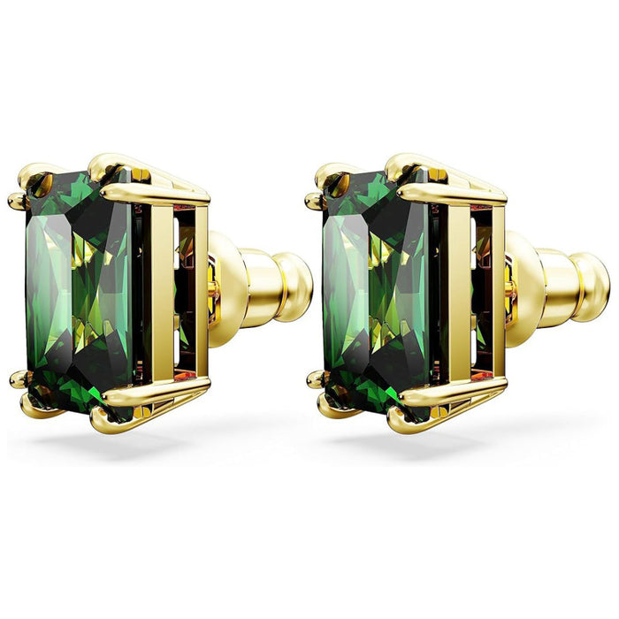 Swarovski Women's Green Rectangular-Cut Stones in a Gold-Tone Finished Setting Stilla Stud Earrings - 5677142
