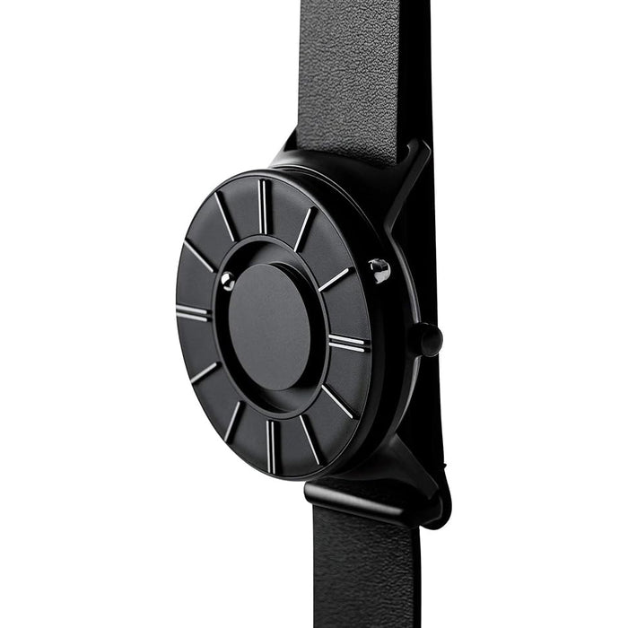 Eone Unisex Black Dial Black Leather Band Analog Bradley Apex Swiss Quartz Watch - APEX-L-BLACK