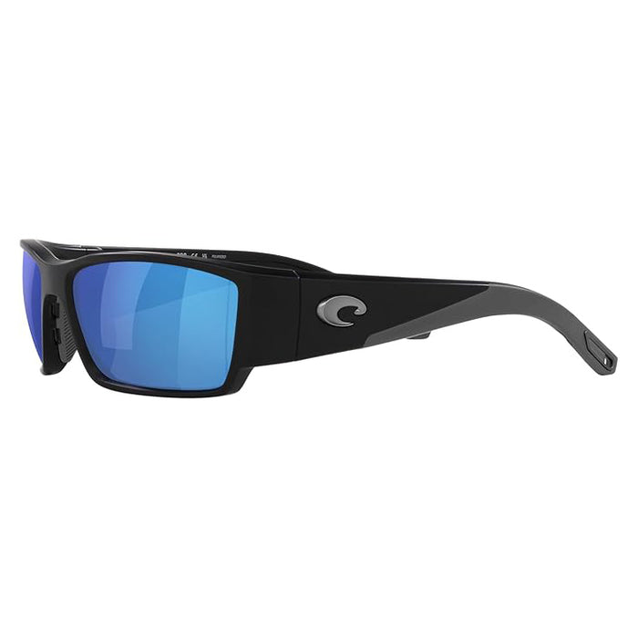 Costa Del Mar Men's Corbina Matte Black Frame Blue Mirrored Lens Polarized 580G Rectangular Sunglasses - 06S9109-910901-61