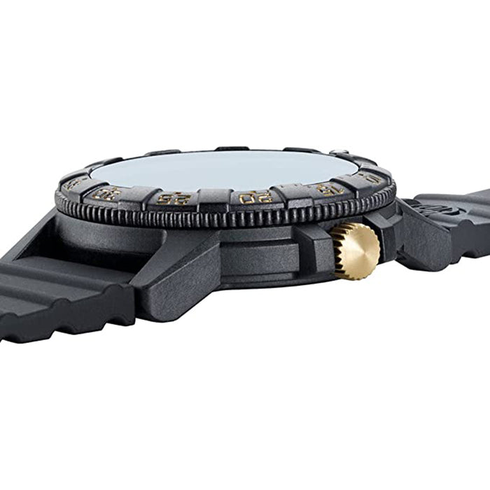 Luminox Unisex Gold Dial Black Rubber Band SEA Turtle Giant Chronograph Quartz Watch - XS.0325.GP