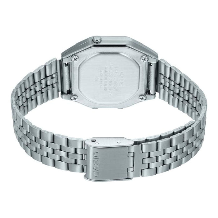 Casio Women's Gray Dial Silver Stainless Steel Band Digital Quartz Watch - LA680WA-4CDF-M