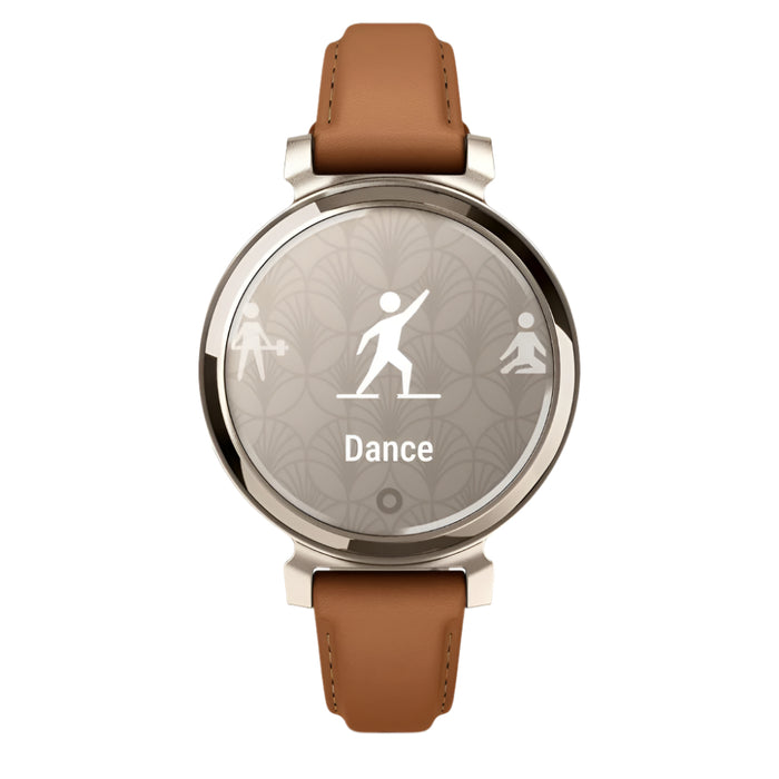 Garmin Lily 2 Women's Tan Metal Hidden Display Patterned Lens Up To 5 Days Battery Life Small And Stylish Smartwatch - 010-02839-02