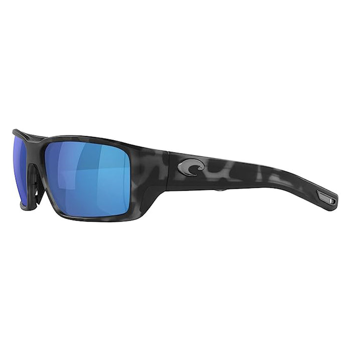 Costa Del Mar Men's Tiger Shark Frame Blue Mirror Lens Polarized Fantail Pro Fishing and Watersports Rectangular Sunglasses - 06S9079-907913-60