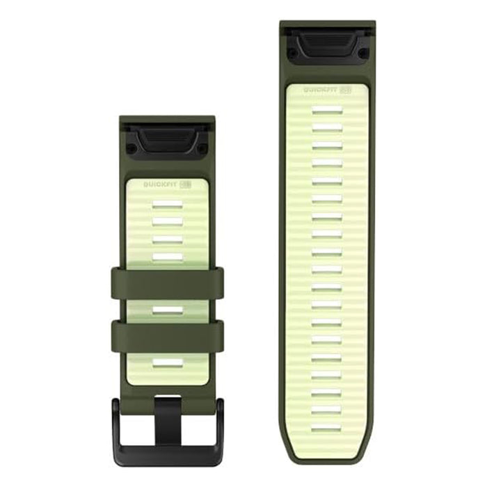 Garmin QuickFit Green 26mm Olive Drab/Citron Silicone Watch Band - 010-14508-01