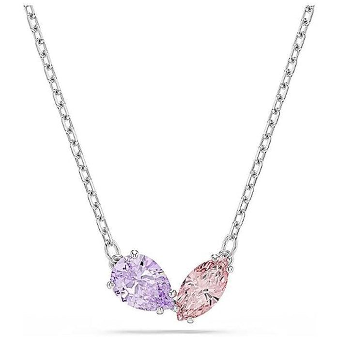 Swarovski Women's Multicolor Crystals Rhodium Finish Mixed cuts Ariana Grande x Necklace & Earring Jewelry Set - 5746577