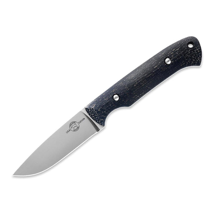 White River Black Burlap Micarta Handle Silver Knives Drop Point CPM S35VN Stainless Steel Blade Knife - WRHNT-BBL