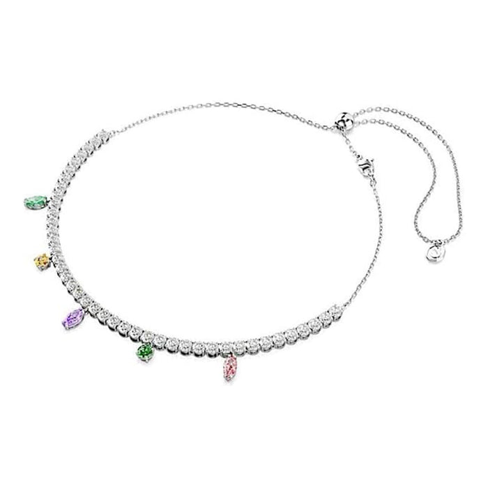 Swarovski Women's Multicolored Mixed Cut Rhodium plated, Ariana Grande x Tennis Necklace - 5737422