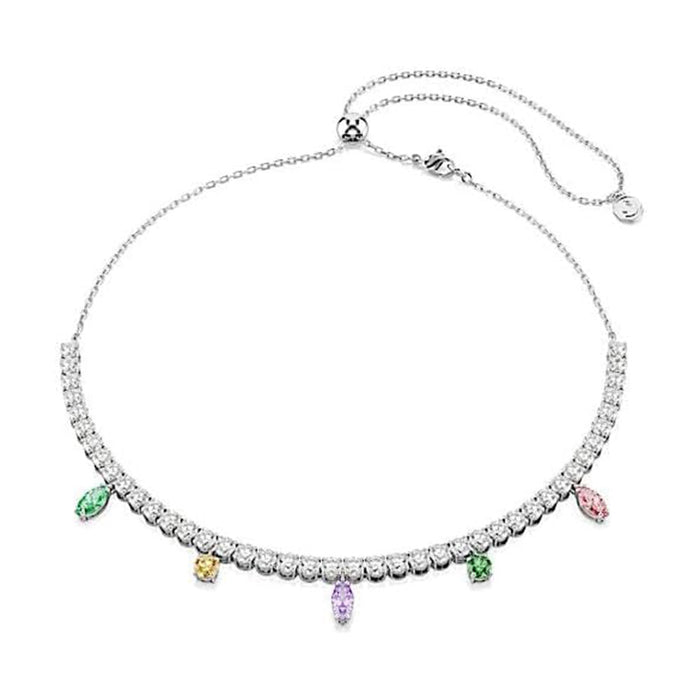 Swarovski Women's Multicolored Mixed Cut Rhodium plated, Ariana Grande x Tennis Necklace - 5737422