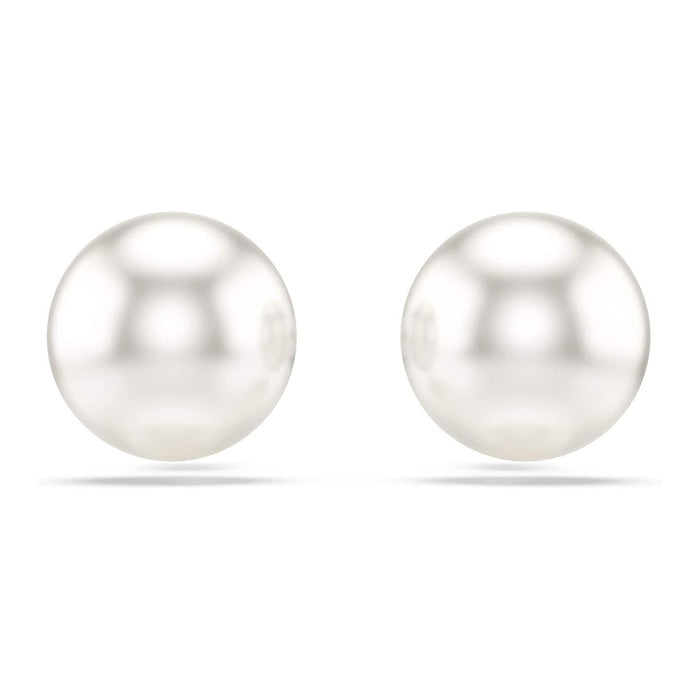 Swarovski Women's White Crystal Pearl on a Rhodium Plated Jewelry Collection Matrix Stud Earrings - 5747752