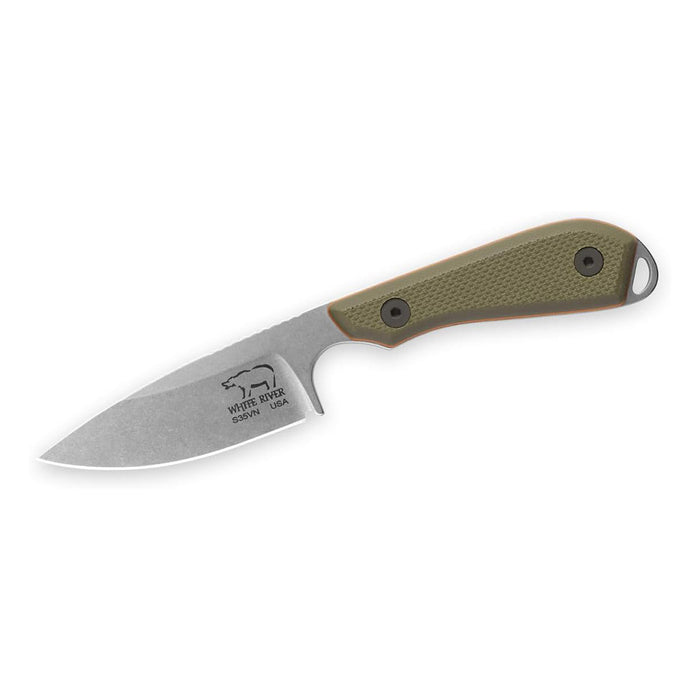 White River Green/Orange Fiberglass Reinforced Nylon G10 Handle Knives M1 Pro Fixed Stainless Steel Blade Knife - WRM1-TGO