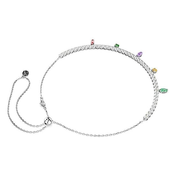 Swarovski Women's Multicolored Mixed Cut Rhodium plated, Ariana Grande x Tennis Necklace - 5737422