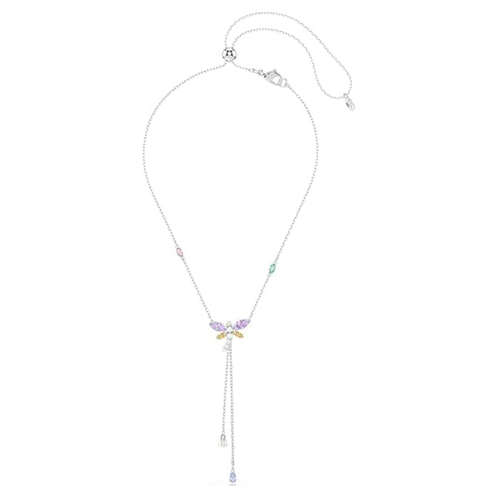 Swarovski Women's Multicolor Crystal Mixed Cut In Rhodium Plated Ariana Grande x Y Dragonfly Pendant Necklace - 5749183