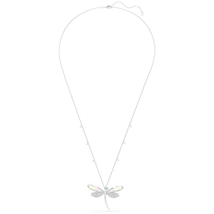 Swarovski Women's Multicolor Crystal with Aurora Borealis Effect In Rhodium Finish x Ariana Grande Dragonfly 2 in 1 Pendant Necklace and Brooch - 5737429