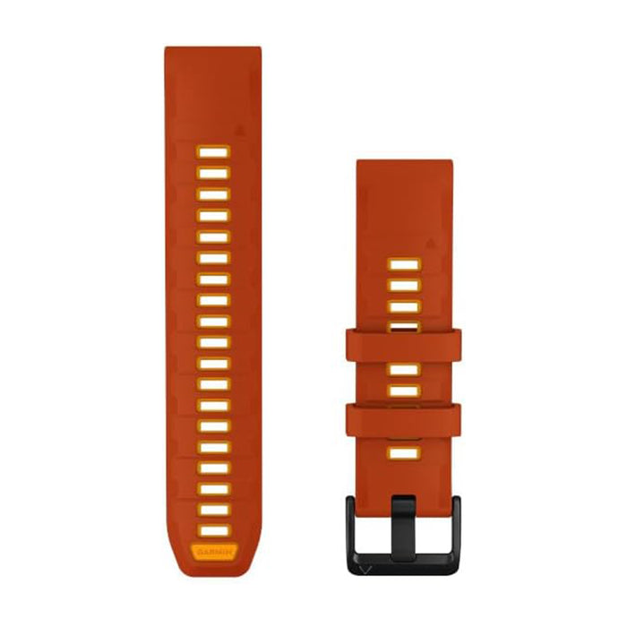 Garmin QuickFit Black 22mm Autumn Orange/Spark Orange Silicone Watch Band - 010-14507-03