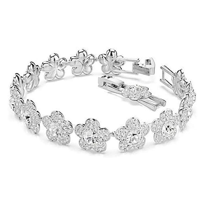 Swarovski Women's White Round Cut Flower Rhodium Plated Ariana Grande x Bracelet - 5749182