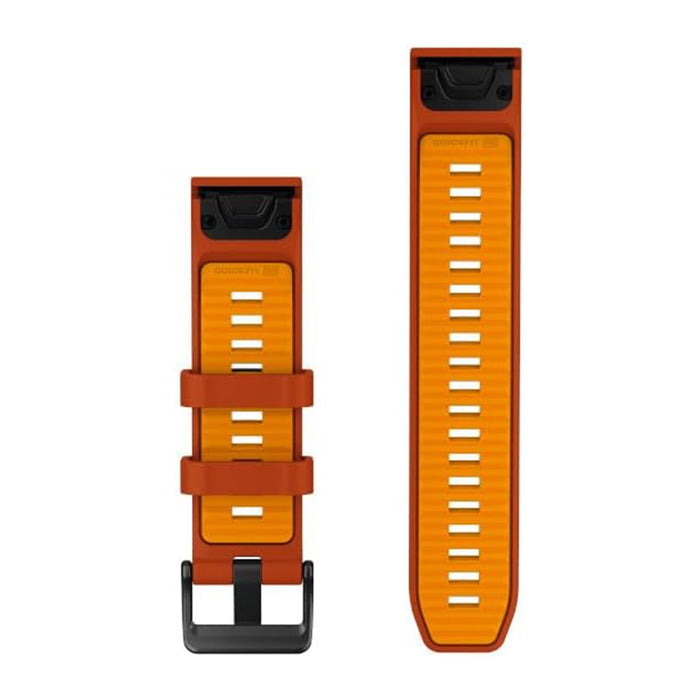 Garmin QuickFit Black 22mm Autumn Orange/Spark Orange Silicone Watch Band - 010-14507-03