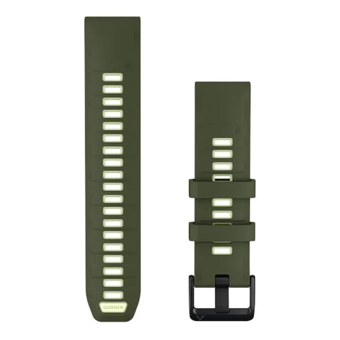 Garmin QuickFit Black 20mm  Olive Drab/Citron Silicone Watch Band - 010-14507-01