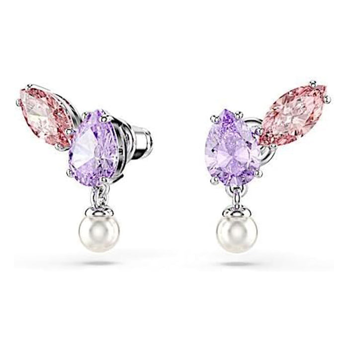 Swarovski Women's Multicolor Crystals Rhodium Finish Mixed cuts Ariana Grande x Necklace & Earring Jewelry Set - 5746577