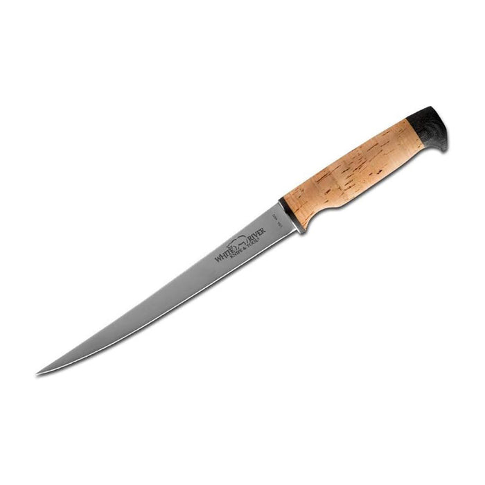 White River Brown Cork handle Silver Stamped Blade Traditional Fillet Knife - WRF6-CRK