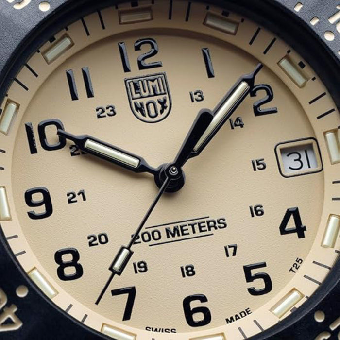 Luminox Men's Beige Dial Beige Rubber Band Analog Quartz Military Watch - XS.3010.EVO.S