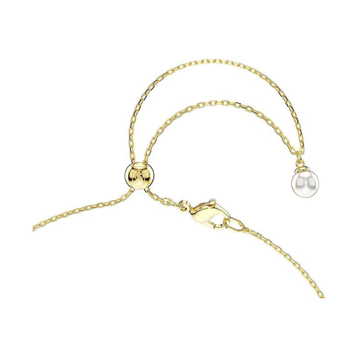 Swarovski Women's Shell Pendant with Crystal Pearl and Clear Round-Cut Crystals in a Gold-Tone Finished Setting Idyllia Y Pendant Necklace - 5683968