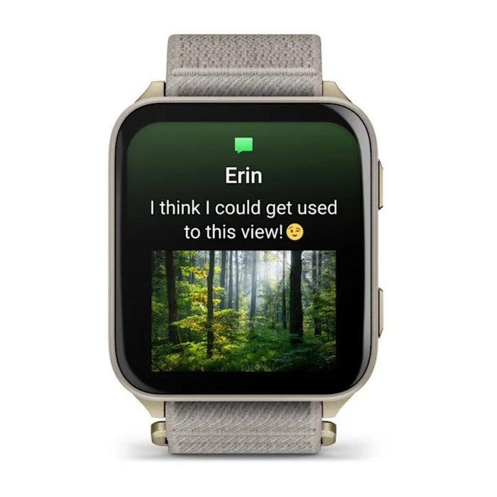 Garmin Venu® X1 Unisex Soft Gold With Titanium Caseback And French Gray ComfortFit Nylon Band AMOLED Display Advanced Health And Fitness Features Thin And Lightweight GPS Smartwatch - 010-02980-08