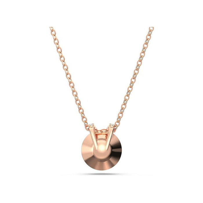 Swarovski Women's Round Pink Center Crystal and Crystal Pavé on Rose-Gold Tone Finished Chain Bella V Pendant Necklace - 5662088