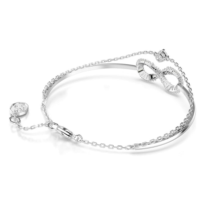 Swarovski Women's Infinity Symbol Motif with Clear Crystals in a Rhodium-Finished Setting Hyperbola Bangle Bracelet - 5684049