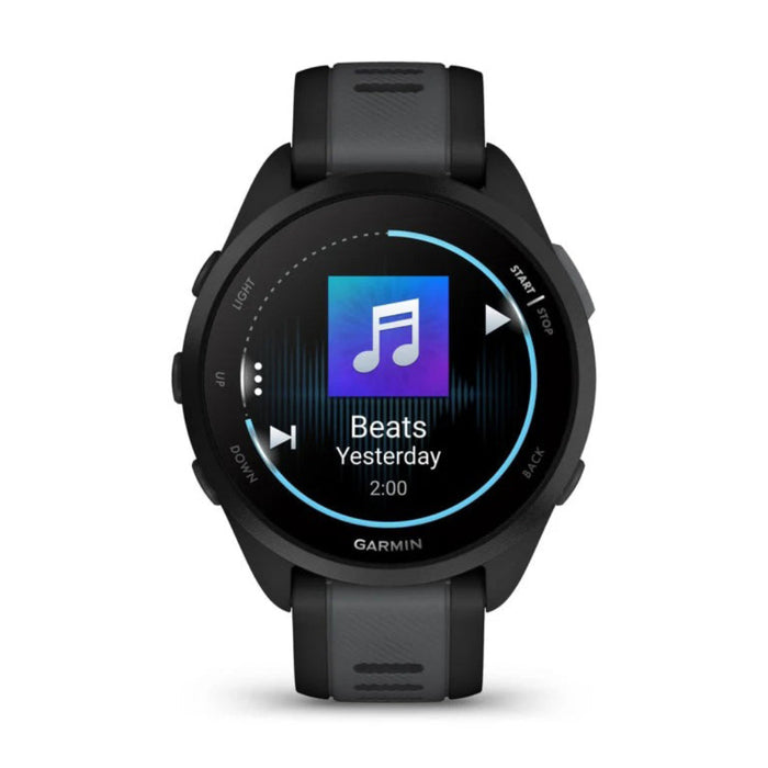 Garmin Unisex Black Forerunner 165 Music Colorful AMOLED Display Training Metrics and Recovery Insights Music on Your Wrist Running Smartwatch - 010-02863-30
