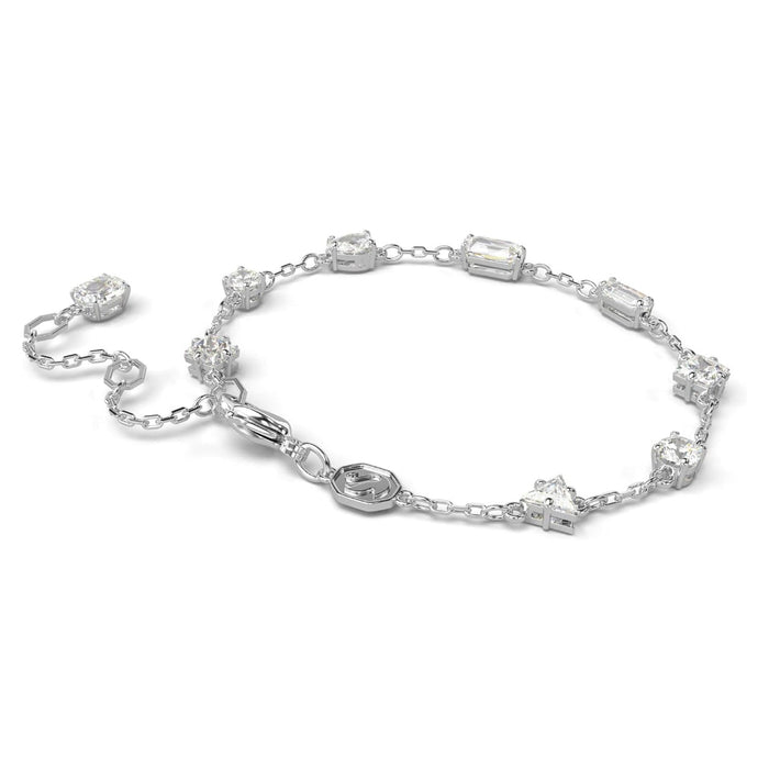 Swarovski Women's Clear Mixed-Cut Stones in a Scattered Design on a Rhodium Finished Chain Mesmera Bracelet - 5661530