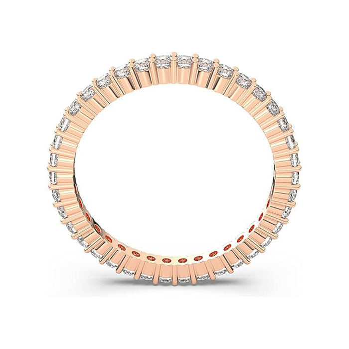 Swarovski Women's Round Cut Clear Crystal Rose Gold-Tone Finish Size 8 Vittore Ring - 5656301