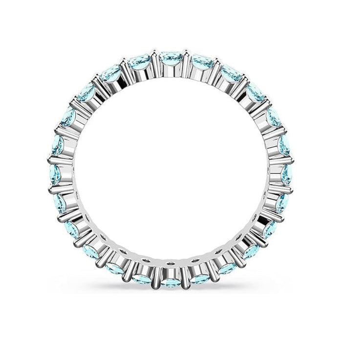 Swarovski Part of the Matrix Vittore Collection Women's Aquamarine-Blue Crystals on a Rhodium Finished Band Size 6 Matrix Vittore Ring - 5658671