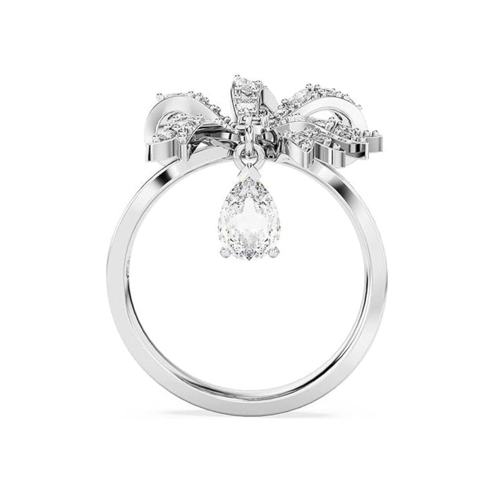Swarovski Part of the Volta Collection Women's Clear Crystals on a Rhodium Finished Setting Size 7 Bow-Inspired Cocktail Ring - 5647560