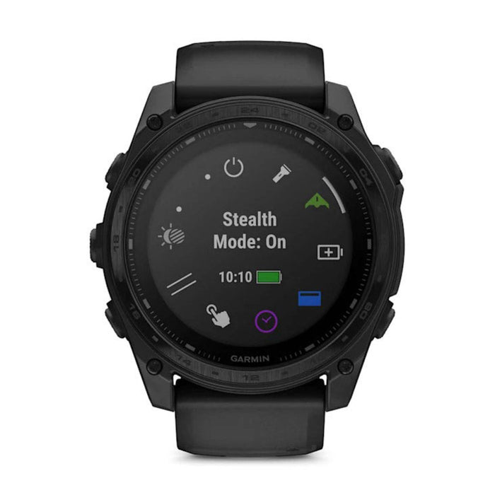 Garmin tactix® 8 51MM Unisex Black With Titanium Caseback And Black Silicone Band Solar Charged Display Includes Applied Ballistics Ultralight™ Solver Premium Tactical GPS Smartwatch - 010-03407-00