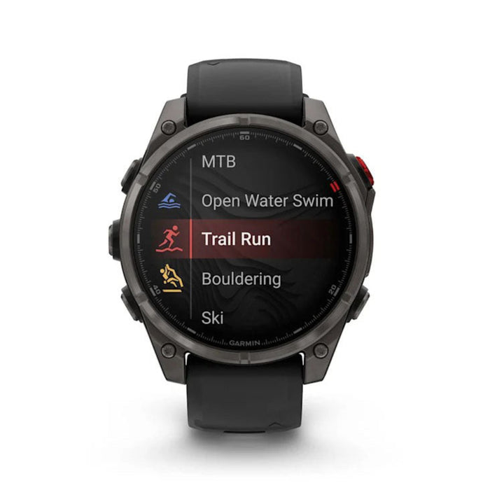 Garmin fēnix® 8 Pro 47mm Unisex Carbon Gray DLC Titanium With Black/Pebble Gray Silicone Band AMOLED Display inReach® Technology Sapphire Premium Connected Multisport GPS Smartwatch - 010-03198-00